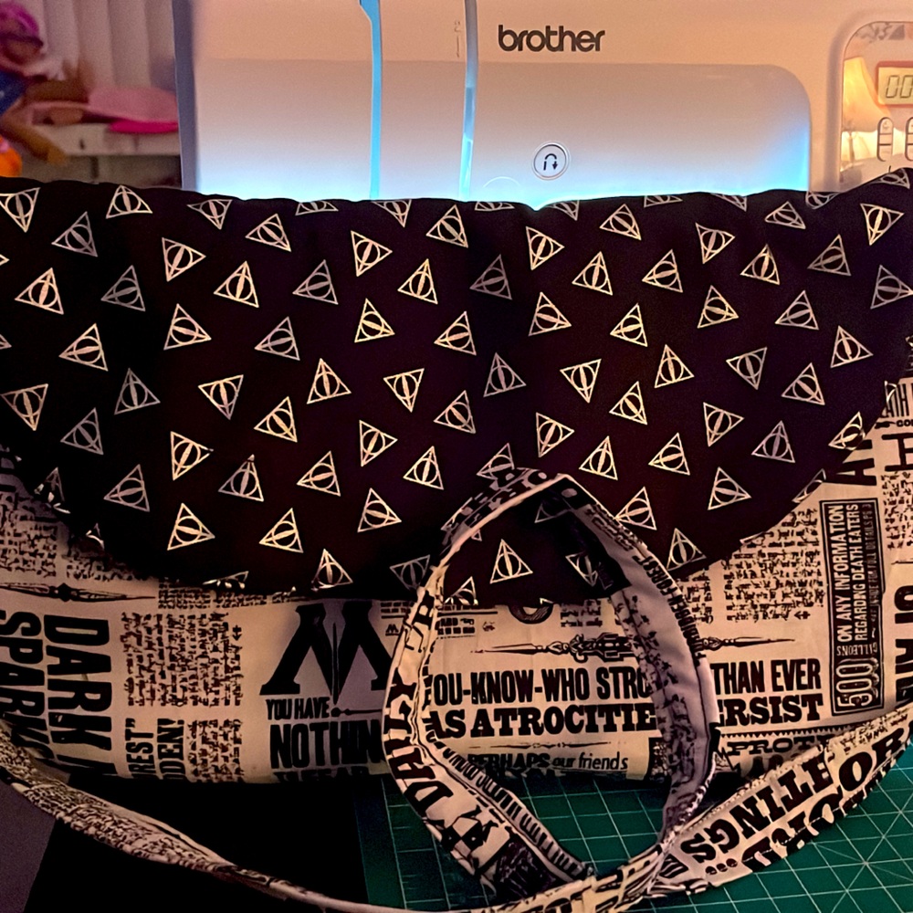 Harry Potter Deathly Hallow and The Daily Prophet women mini sewn messenger bag